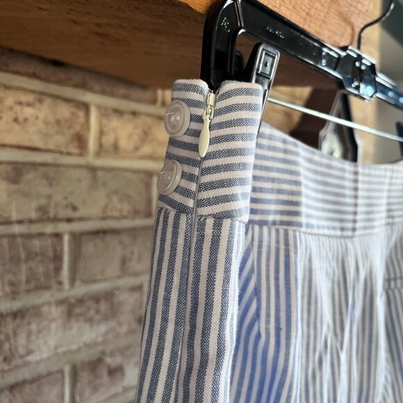 NWT: TALBOTS Blue White Linen Blend Wide Leg Crop Pants‎ 12 (K348) - Picture 9 of 11